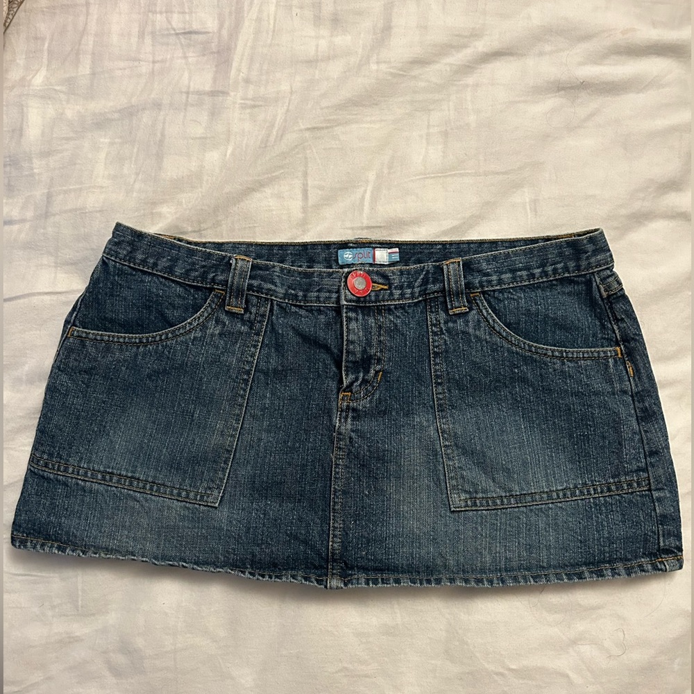 Micro mini denim skirt